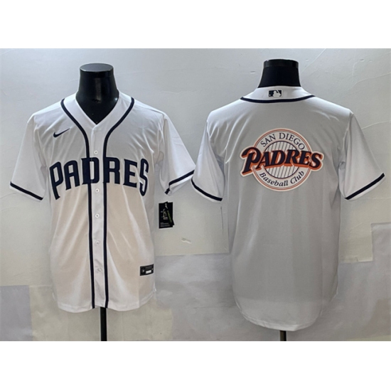 Men's San Diego Padres Team Big Logo White Cool Base Stitched Baseball Jersey - Ujersey