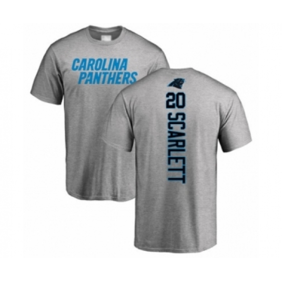 Football Carolina Panthers #20 Jordan Scarlett Ash Backer T-Shirt - Ujersey
