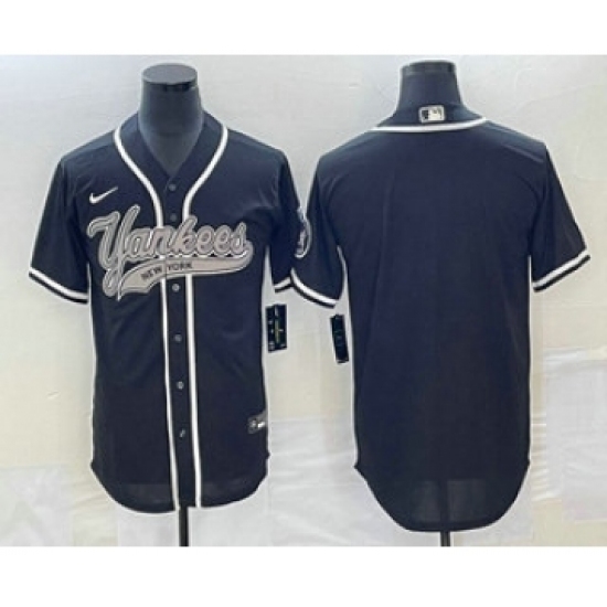 Men's New York Yankees Blank Black Cool Base Stitched Baseball Jerseys - Ujersey