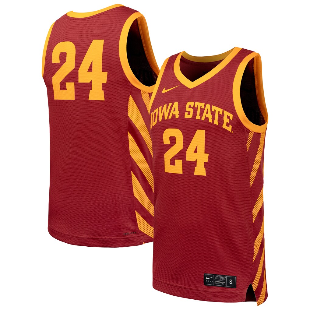 Men's Nike #24 Cardinal Iowa State Cyclones Replica Basketball Jersey - U-jersey