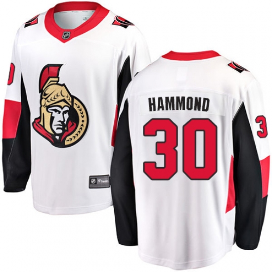 Youth Ottawa Senators #30 Andrew Hammond Fanatics Branded White Away Breakaway NHL Jersey - Ujersey