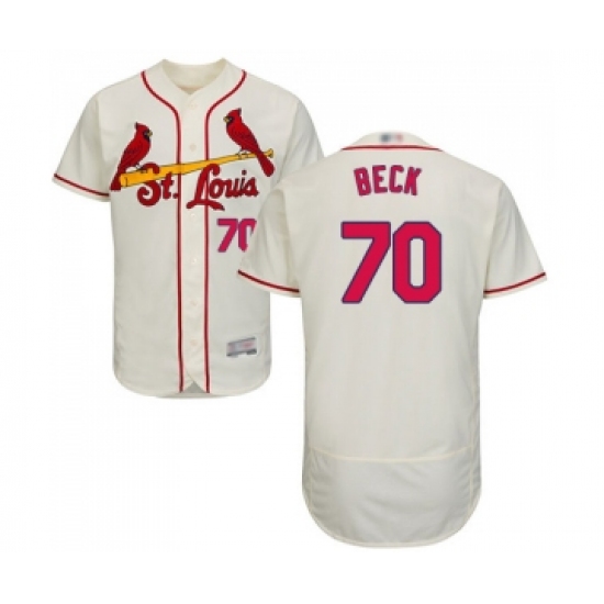 Men's St. Louis Cardinals #70 Chris Beck Cream Alternate Flex Base Authentic Collection Baseball Jersey - Ujersey