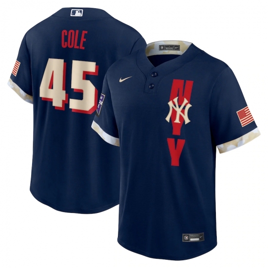 Men's New York Yankees #45 Gerrit Cole Nike Navy 2021 MLB All-Star Game Replica Player Jersey - Ujersey