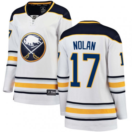 Women's Buffalo Sabres #17 Jordan Nolan Fanatics Branded White Away Breakaway NHL Jersey - Ujersey