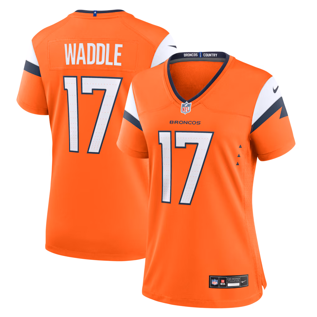 Women's Denver Broncos Jaylen Waddle Nike Orange Game Jersey - Ujersey Shop