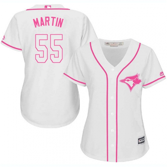 Women's Majestic Toronto Blue Jays #55 Russell Martin Replica White Fashion Cool Base MLB Jersey - Ujersey
