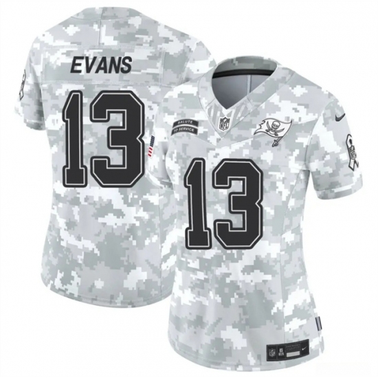 Women's Tampa Bay Buccaneers #13 Mike Evans 2024 F.U.S.E Arctic Camo Salute To Service Limited Stitched Football Jersey(Run Small) - Ujersey