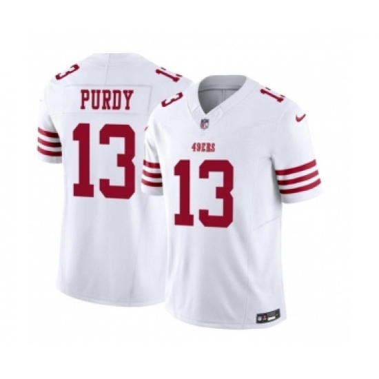 Men's Nike San Francisco 49ers #13 Brock Purdy White 2023 F.U.S.E. Vapor Untouchable Limited Stitched Football Jersey - Ujersey