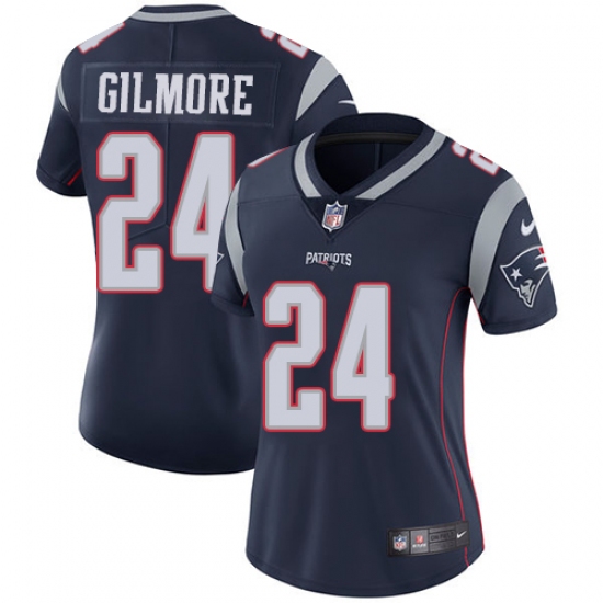 Women's Nike New England Patriots #24 Stephon Gilmore Navy Blue Team Color Vapor Untouchable Limited Player NFL Jersey - Ujersey