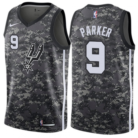 Men's Nike San Antonio Spurs #9 Tony Parker Swingman Camo NBA Jersey - City Edition - Ujersey