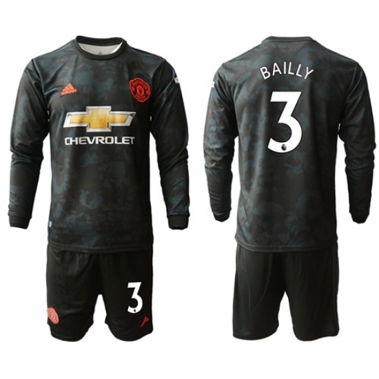 Manchester United #3 Bailly Third Long Sleeves Soccer Club Jersey