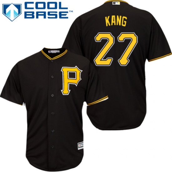 Youth Majestic Pittsburgh Pirates #27 Jung-ho Kang Replica Black Alternate Cool Base MLB Jersey - Ujersey