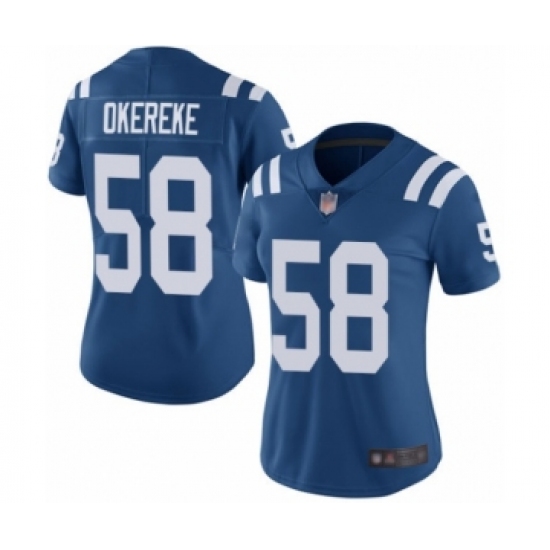 Women's Indianapolis Colts #58 Bobby Okereke Royal Blue Team Color Vapor Untouchable Limited Player Football Jersey - Ujersey