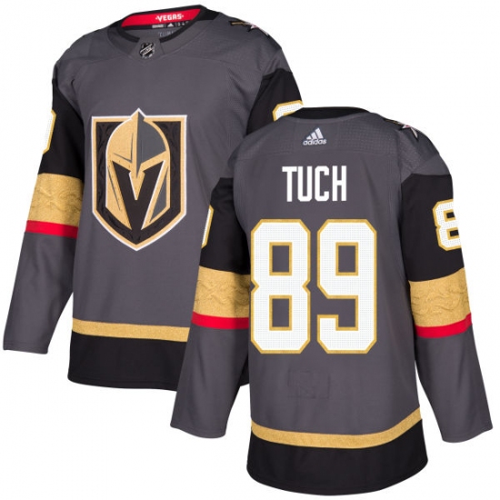 Men's Adidas Vegas Golden Knights #89 Alex Tuch Authentic Gray Home NHL Jersey - Ujersey