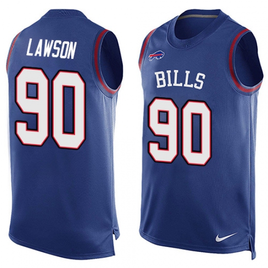 Men's Nike Buffalo Bills #90 Shaq Lawson Limited Royal Blue Player Name & Number Tank Top NFL Jersey - Ujersey