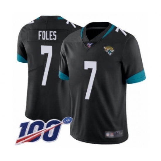 Men's Jacksonville Jaguars #7 Nick Foles Black Team Color Vapor Untouchable Limited Player 100th Season Football Jersey - Ujersey