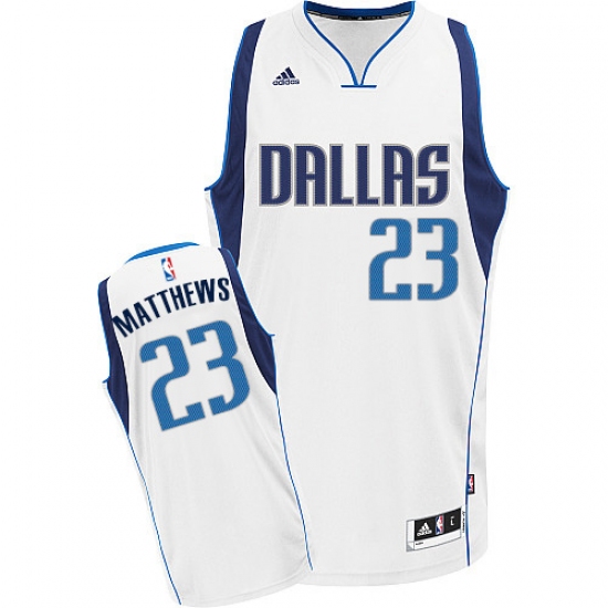Youth Adidas Dallas Mavericks #23 Wesley Matthews Swingman White Home NBA Jersey - Ujersey