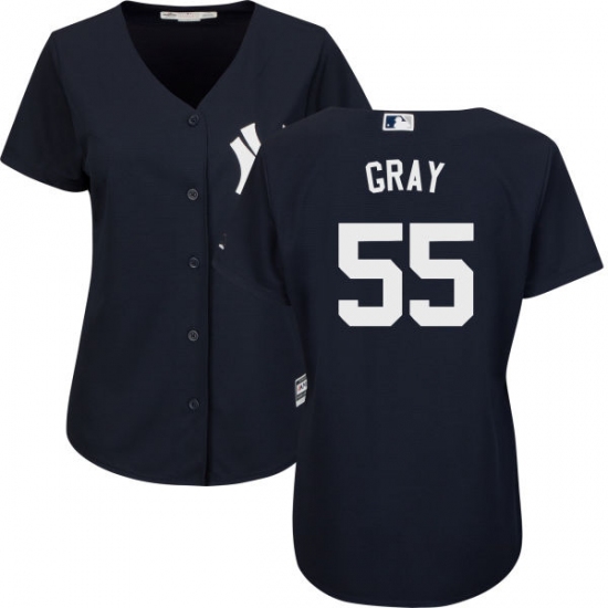 Women's Majestic New York Yankees #55 Sonny Gray Replica Navy Blue Alternate MLB Jersey - Ujersey