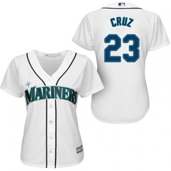 Women's Majestic Seattle Mariners #23 Nelson Cruz Replica White Home Cool Base MLB Jersey - Ujersey