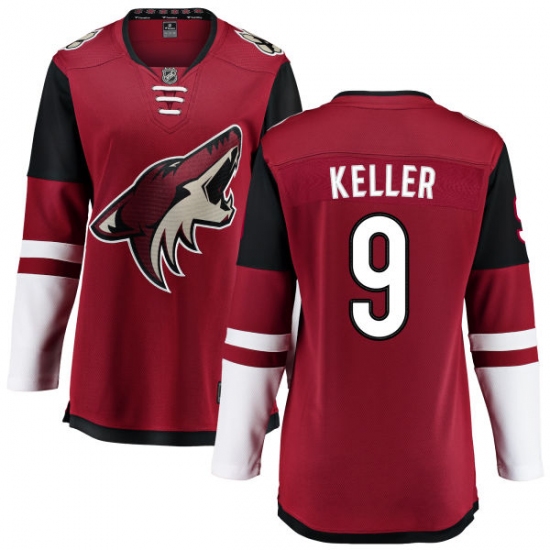 Women's Arizona Coyotes #9 Clayton Keller Fanatics Branded Burgundy Red Home Breakaway NHL Jersey - Ujersey
