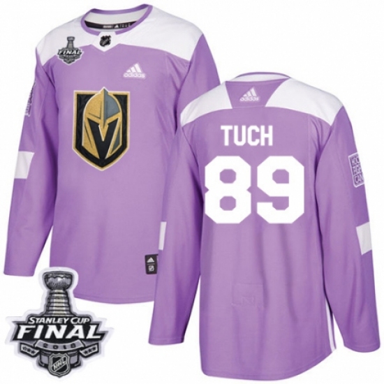 Youth Adidas Vegas Golden Knights #89 Alex Tuch Authentic Purple Fights Cancer Practice 2018 Stanley Cup Final NHL Jersey - Ujersey
