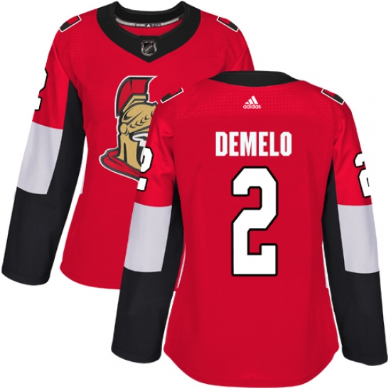 Women's Adidas Ottawa Senators #2 Dylan DeMelo Premier Red Home NHL Jersey - Ujersey