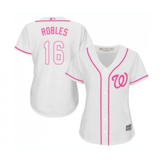 Women's Washington Nationals #16 Victor Robles Replica White Fashion Cool Base Baseball Jersey - Ujersey