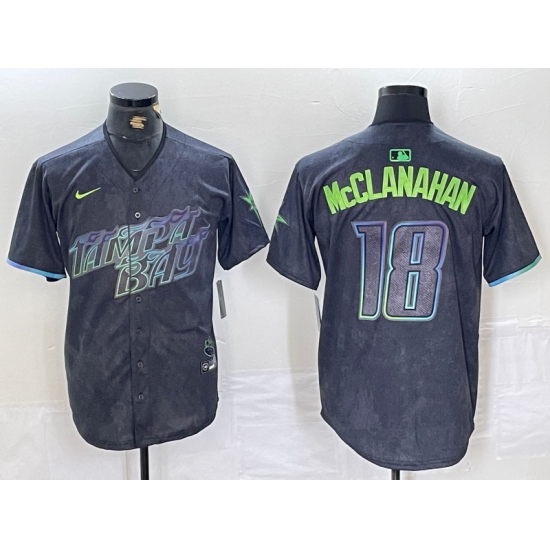 Men's Tampa Bay Rays #18 Shane McClanahan Charcoal 2024 City Connect Limited Stitched Jersey - Ujersey