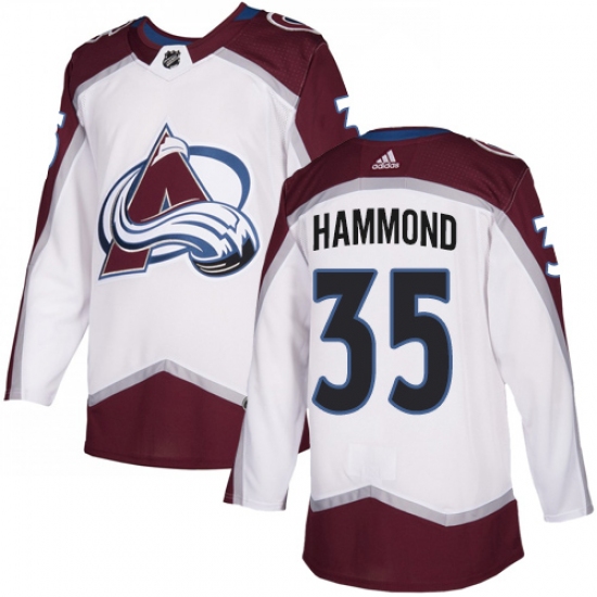 Youth Adidas Colorado Avalanche #35 Andrew Hammond Authentic White Away NHL Jersey - Ujersey