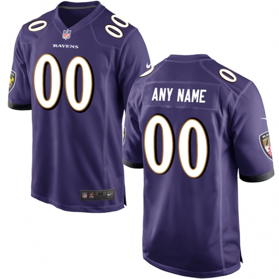 Men's Baltimore Ravens Nike Purple Custom Game Jersey - Ujersey