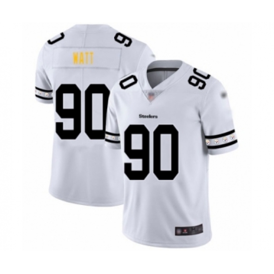 Men's Pittsburgh Steelers #90 T. J. Watt White Team Logo Fashion Limited Player Football Jersey - Ujersey