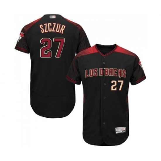 Men's Arizona Diamondbacks #27 Matt Szczur Black Alternate Authentic Collection Flex Base Baseball Jersey - Ujersey