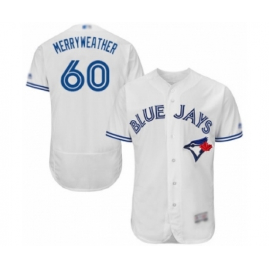 Men's Toronto Blue Jays #60 Julian Merryweather White Home Flex Base Authentic Collection Baseball Player Jersey - Ujersey