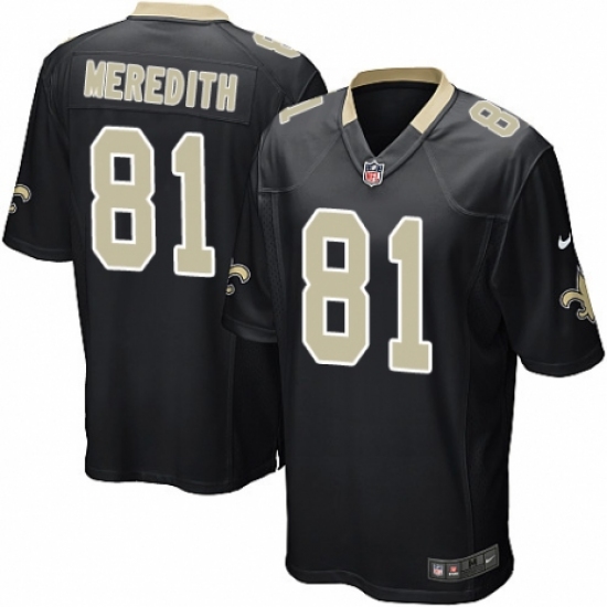 Men's Nike New Orleans Saints #81 Cameron Meredith Game Black Team Color NFL Jersey - Ujersey