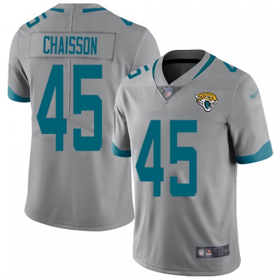 Youth Jacksonville Jaguars #45 K'Lavon Chaisson Silver Stitched NFL Limited Inverted Legend Jersey - Ujersey