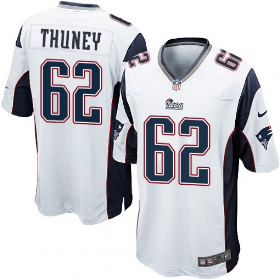Men's Nike New England Patriots #62 Joe Thuney Game White NFL Jersey - Ujersey