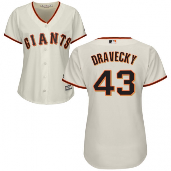 Women's Majestic San Francisco Giants #43 Dave Dravecky Replica Cream Home Cool Base MLB Jersey - Ujersey