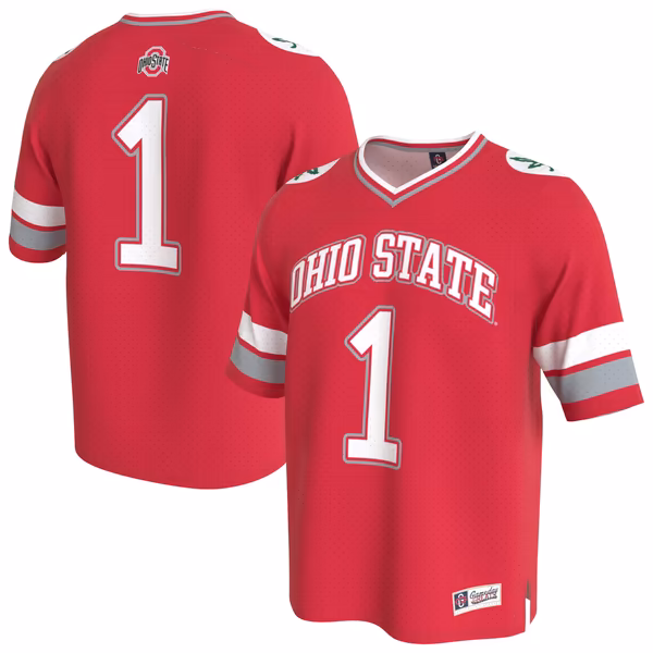 Youth GameDay Greats Scarlet Ohio State Buckeyes Lightweight Collegiate Football Fashion Jersey