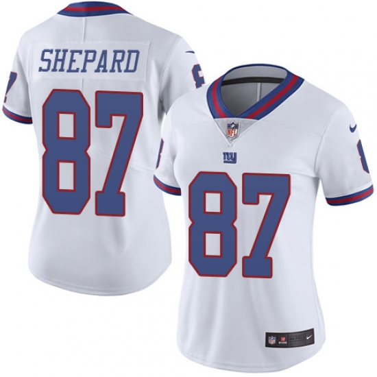 Women's Nike New York Giants #87 Sterling Shepard Limited White Rush Vapor Untouchable NFL Jersey - Ujersey