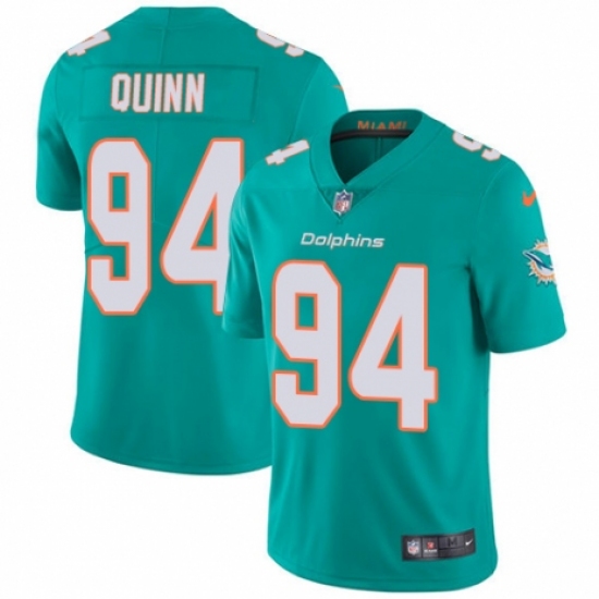 Youth Nike Miami Dolphins #94 Robert Quinn Aqua Green Team Color Vapor Untouchable Elite Player NFL Jersey - Ujersey