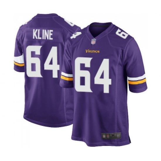 Men's Minnesota Vikings #64 Josh Kline Game Purple Team Color Football Jersey - Ujersey
