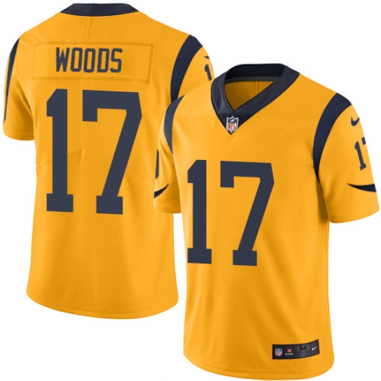 Youth Nike Los Angeles Rams #17 Robert Woods Limited Gold Rush Vapor Untouchable NFL Jersey - Ujersey