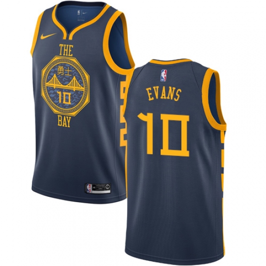 Women's Nike Golden State Warriors #10 Jacob Evans Swingman Navy Blue NBA Jersey - City Edition - Ujersey