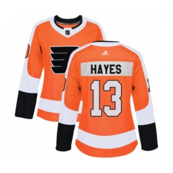 Women's Philadelphia Flyers #13 Kevin Hayes Authentic Orange Home Hockey Jersey - Ujersey