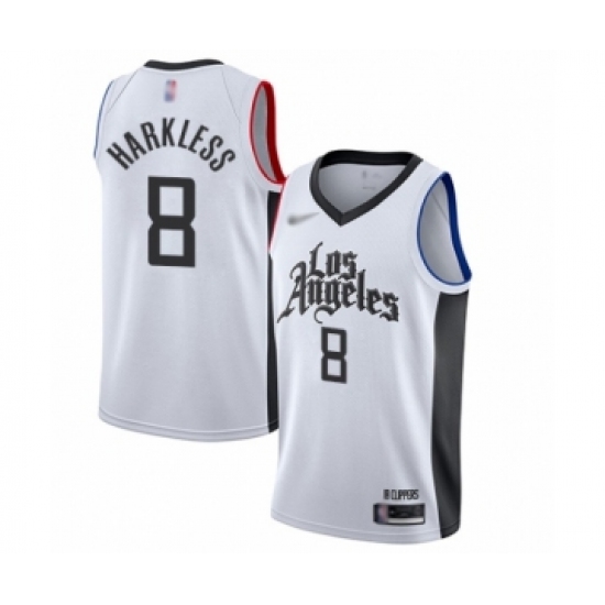 Youth Los Angeles Clippers #8 Moe Harkless Swingman White Basketball Jersey - 2019 20 City Edition