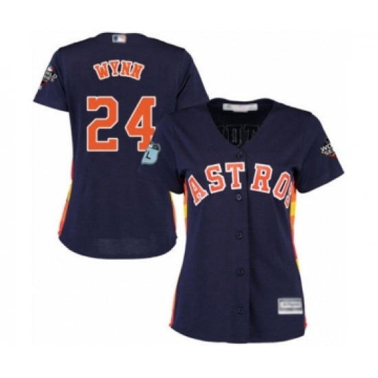 Women's Houston Astros #24 Jimmy Wynn Authentic Navy Blue Alternate Cool Base 2019 World Series Bound Baseball Jersey - Ujersey