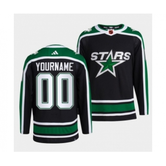 Men's Dallas Stars Active Player Custom 2022 Black Reverse Retro 2.0 Stitched Jersey - Ujersey