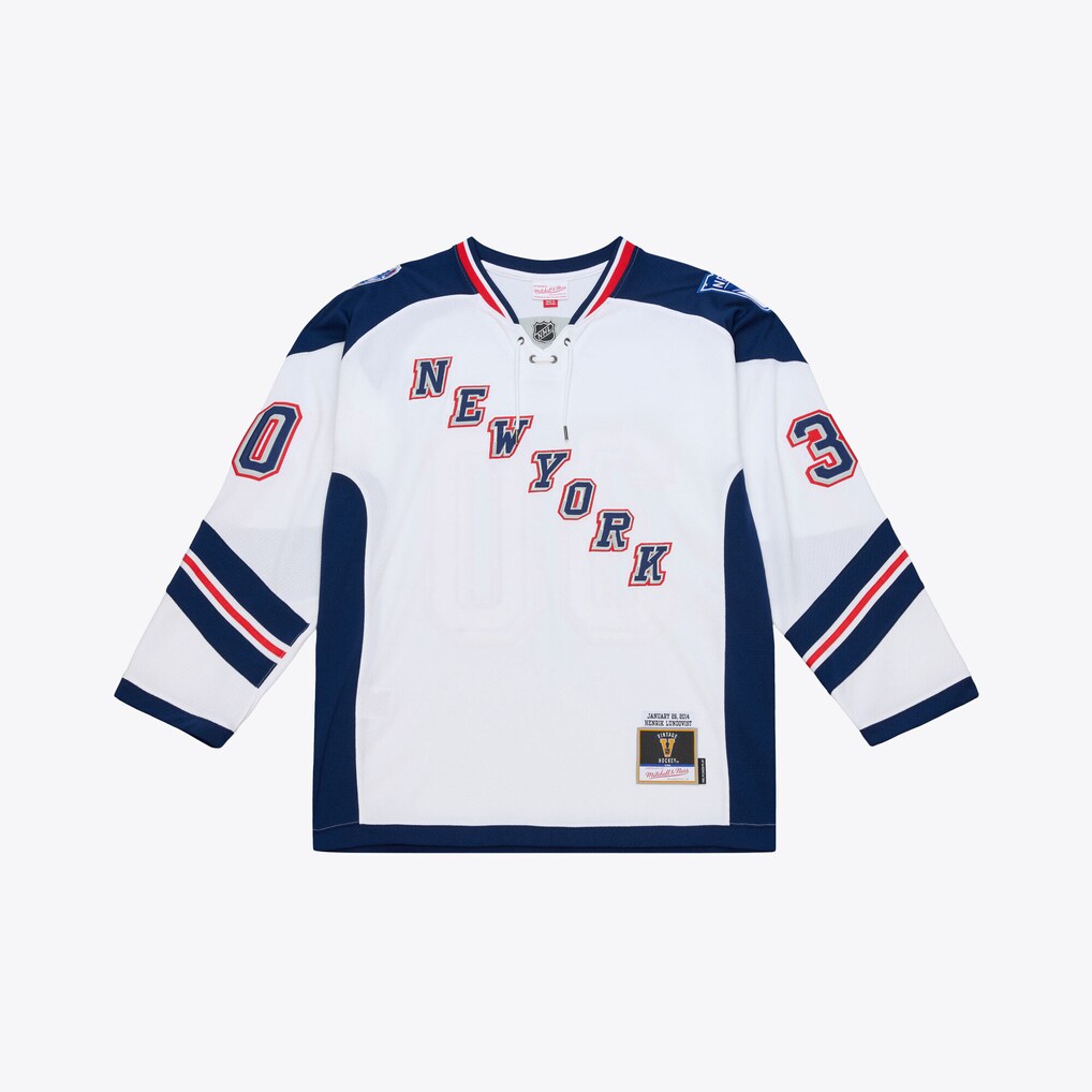 Men's New York Rangers Henrik Lundqvist Mitchell & Ness White 2014 NHL Stadium Series Power Play Jersey