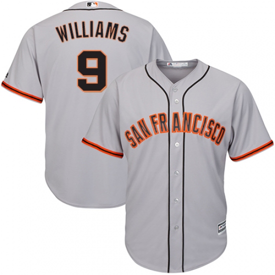 Men's Majestic San Francisco Giants #9 Matt Williams Replica Grey Road Cool Base MLB Jersey - Ujersey