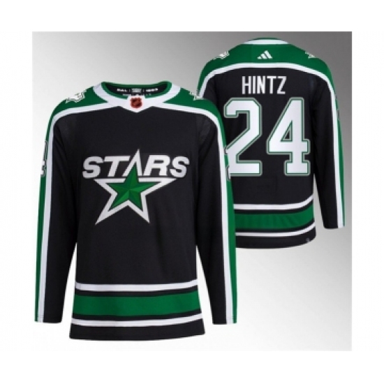 Men's Dallas Stars #24 Roope Hintz Black 2022-23 Reverse Retro Stitched Jersey - Ujersey